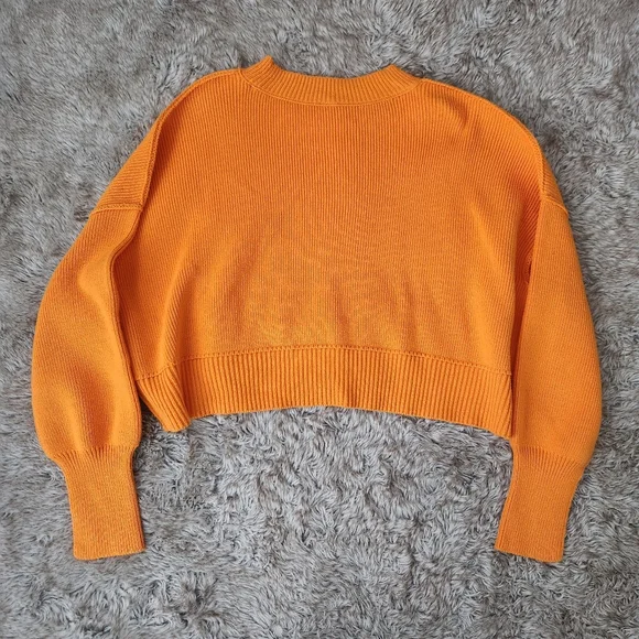 Free People Easy Street Crop Pullover Sweater‎ Orange - Picture 8 of 11
